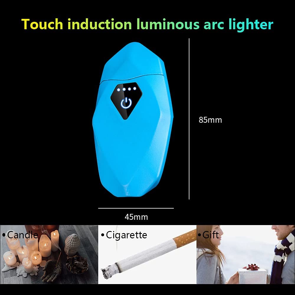 SKRFIRE Plasma Lighter Flameless Electric Lighter Electric Arc Lighter Rechargeable USB Lighter Windproof Lighter Touch Switch Stylish Look Luminous Beautiful Gift
