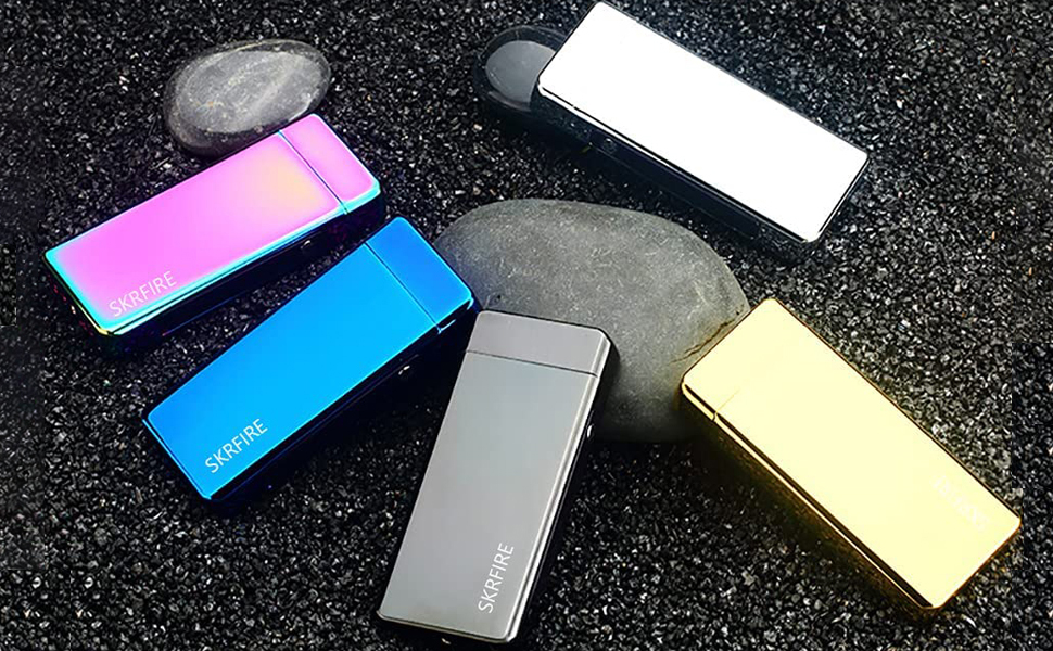 Electric Lighter Windproof, Flame Electric Lighter Plasma-Flame Arc Lighter Rechargeable USB Lighter Flame Lighter with Battery Indicator