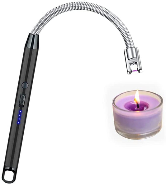 SKRFIRE Candle Lighter Plasma Lighter Grill Lighter with Hanging Loop, Rechargeable Lighter Arc Lighter for Camping, Cooking, BBQ, Fireworks
